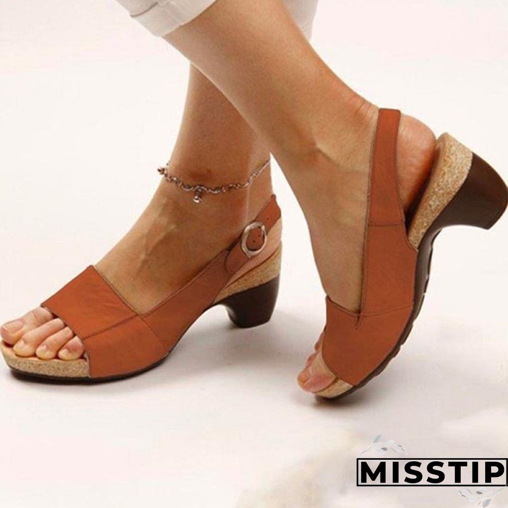 Women Sandals New Summer Sandals Elegant Chunky Heels Sandals Shoes Women Lightweight Women Heels Platform Sandalias Mujer