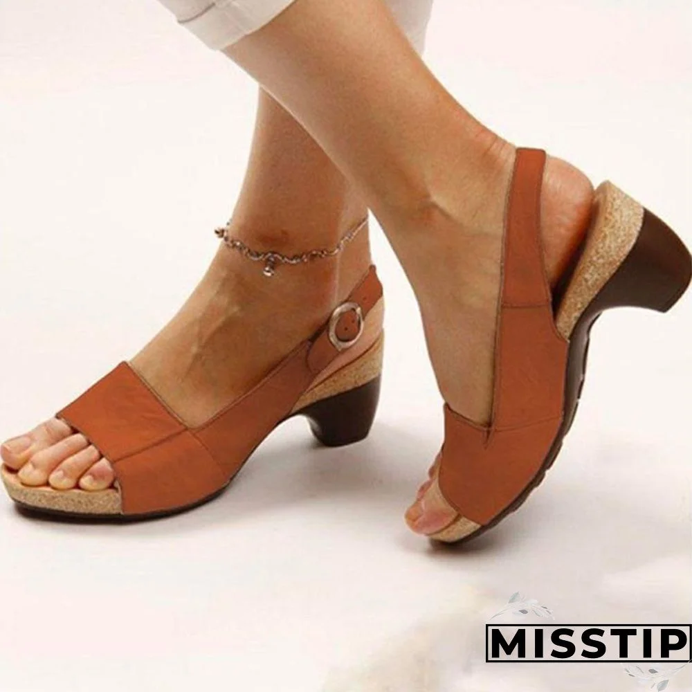 Women Sandals New Summer Sandals Elegant Chunky Heels Sandals Shoes Women Lightweight Women Heels Platform Sandalias Mujer
