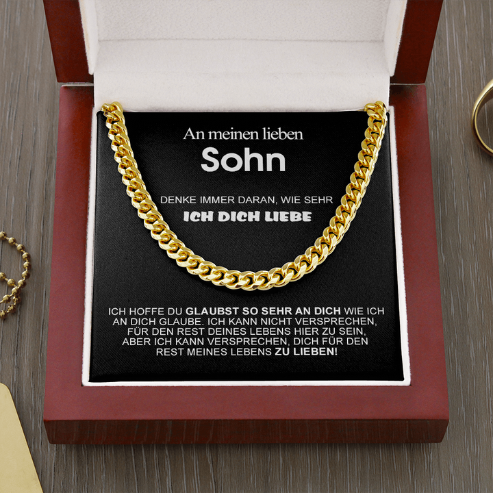 Kettenmachen An Meinen Lieben Sohn Halskette - Geschenk mit Nachrichtenkarte von Eltern