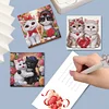 6Pcs Valentines Day Diamond Painting Greeting Card