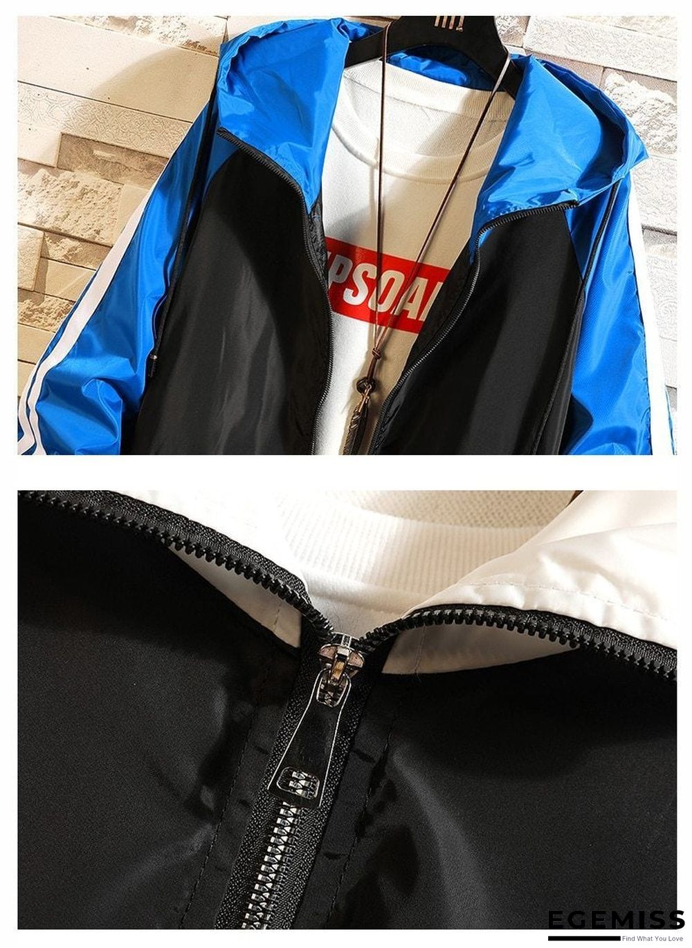 Men Casual Bomber Windbreaker Jacket Hooded Thin Zipper Coat Slim Outwear Hip Hop Jacket Men | EGEMISS