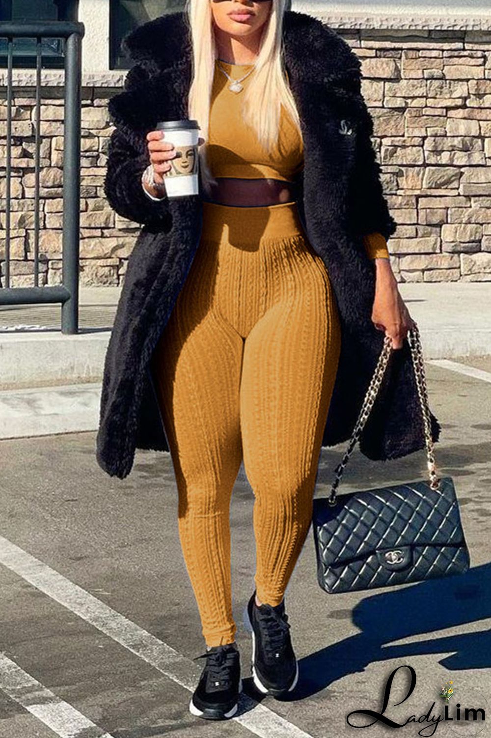 Black Casual Solid Split Joint O Neck Long Sleeve Two Pieces