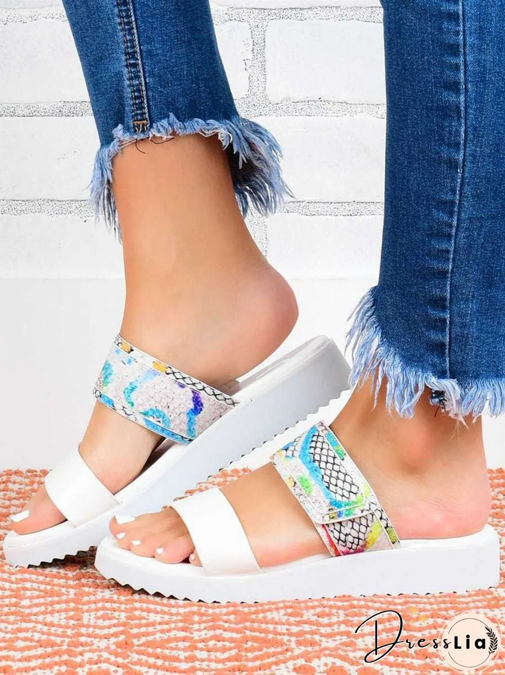 Leopard Print Snake Print Zebra Print Cow Print Strap Casual Slippers
