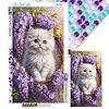 Diamond Painting - Full Round Drill - Cat and Flowers(Canvas|40*70cm)
