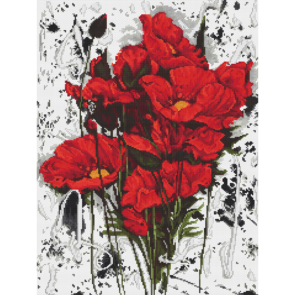 

Poppy - 11CT Stamped Cross Stitch - 30*40CM, 501 Original