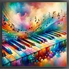 Musical Notes And Piano-11CT Stamped Cross Stitch 40*40cm tapestrymarket