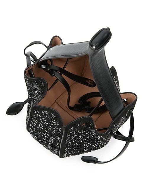 Ala&iuml;a Small Rose-Marie Studded Suede Bracelet Bag 5 out of 5 Customer Rating