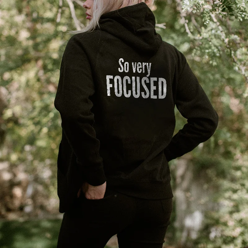 So Very Focused Printed Women's Casual Hoodie - Krazyskull