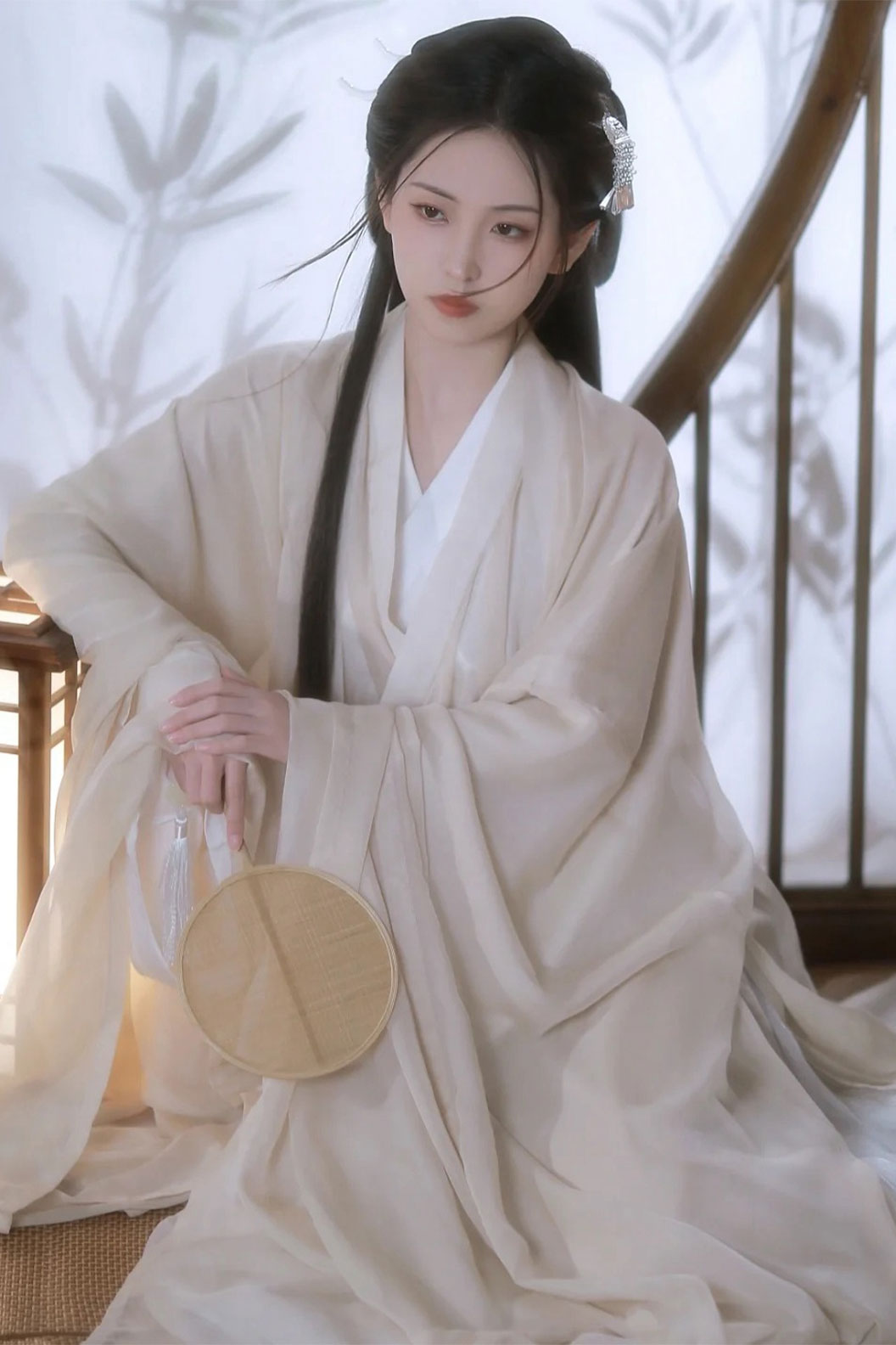 Wei Jin Dynasty White Hanfu Dress 3-piece  with Cold Aesthetic for Summer - suxueying 素雪吟 Stupa Stones