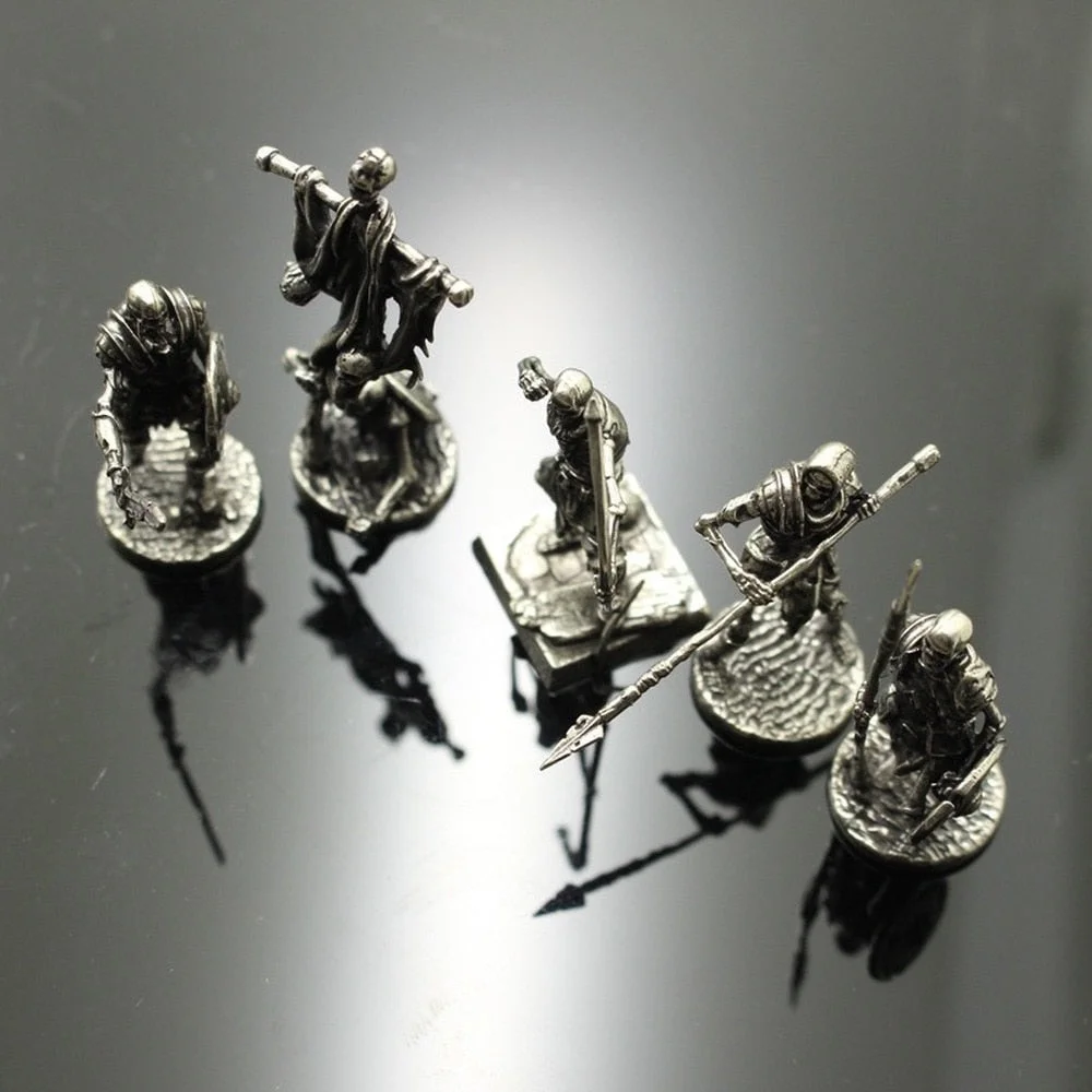 Copper Skeleton Legion Figurines Miniature Decoration Retro Metal Skull Soldier Army Model Statue Desk Toy Ornament