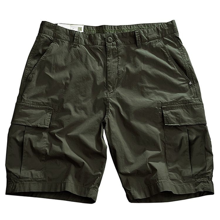 Retro Simple Straight Multi-Pocket Cargo Shorts