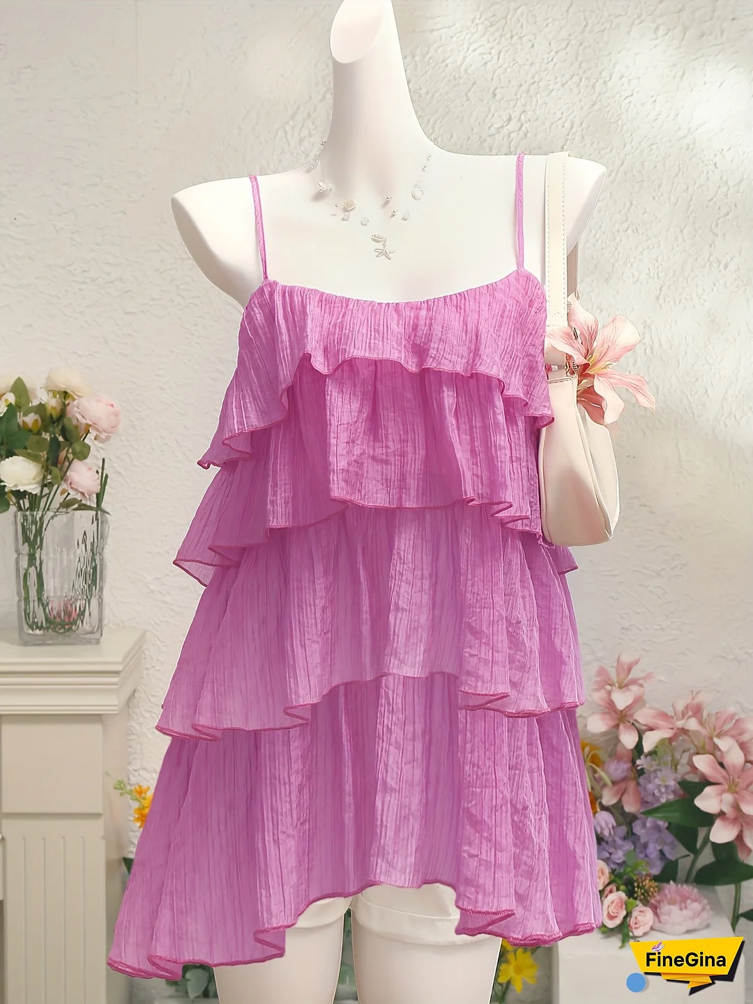 Women's Elegant Off-Shoulder Tiered Ruffled Hem Spaghetti Strap Summer Dress - Lightweight Machine-Washable Solid Color Casual to Semi-Formal Wear, Festive Occasion Attire, Offshoulder Design, Flowy Fabric