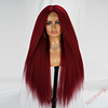 Glueless Wine Red Kinky straight 200% density glueless brazilian wigs