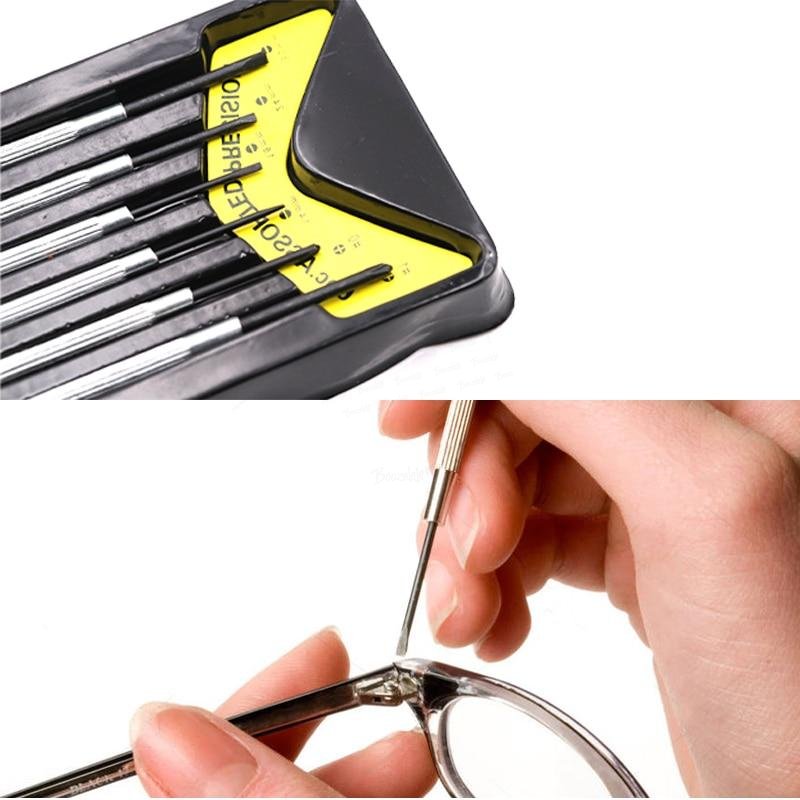 COLOUR_MAX 6Pcs  Multifunction Small Screwdriver Set With Slotted Phillips Bits For Watch Glasses Screw Driver Repair Tools (White) dianjiang James Yang