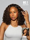  Wear and Go Blonde Highlights Water Wave Minimalist Wigs Casual Glueless with Natural Hairline Wig