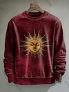 Abstract Retro Sun Print Casual Short-Sleeve T-Shirt