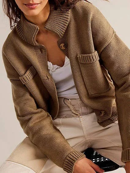 Feel Good Relaxed fit slouchy button down knit cardigan | IFYHOME