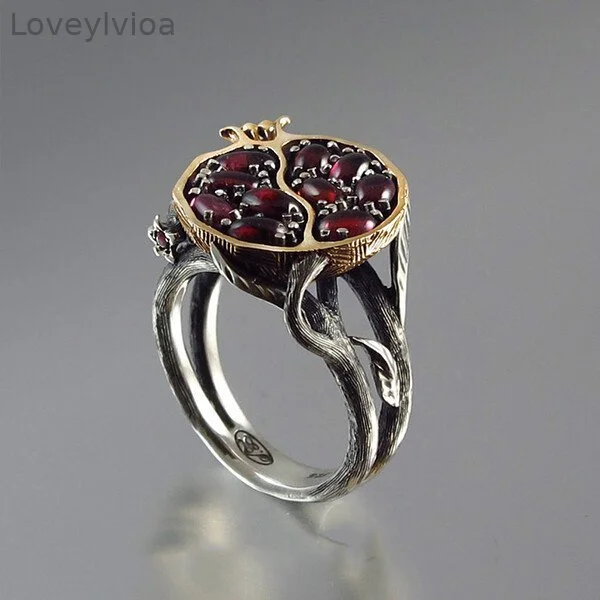 Sterling Silver Pomegranate Silver Ring