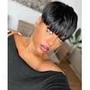 Glueless  Black Short Straight Bob Pixe Cut Hair