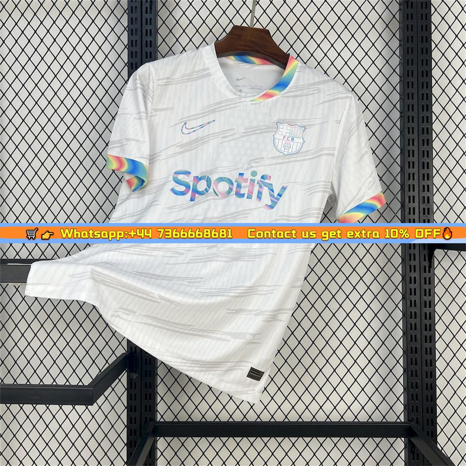 B.A.R.S.A 25-26 Colored Cuffs White Jersey - Fans Version