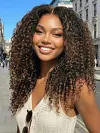 Ombre Chestnut Brown Curly Wig Put On and Go Glueless Hair with Invisi Drawstring