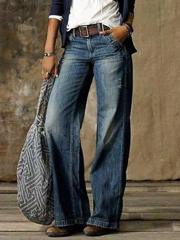 Wide-Leg Jeans Trousers