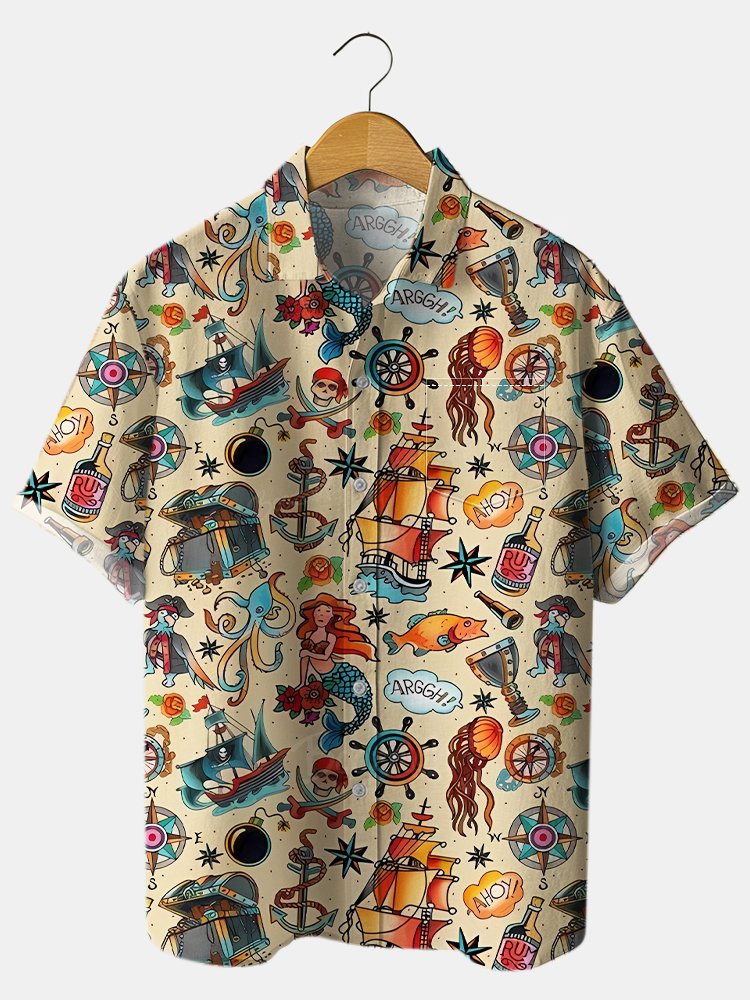 Pirate's Treasure Cotton-blend Pleated Shirt