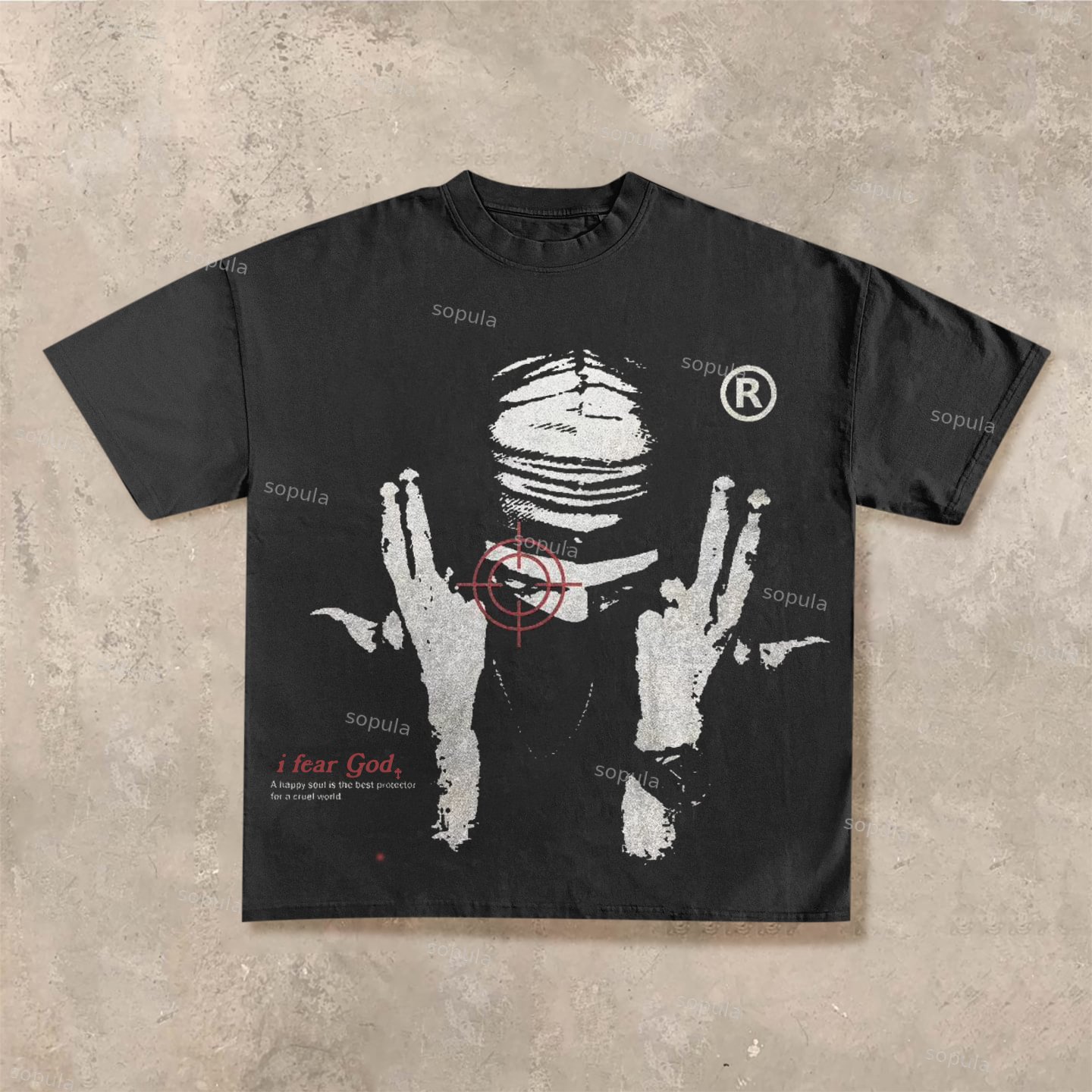 Sopula Vintage I Fear God Graphic Cotton Short Sleeve T-Shirt