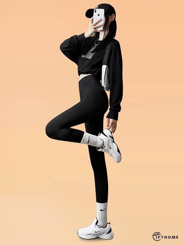 Casual Skinny Leg Keep Warm Solid Color Leggings | IFYHOME