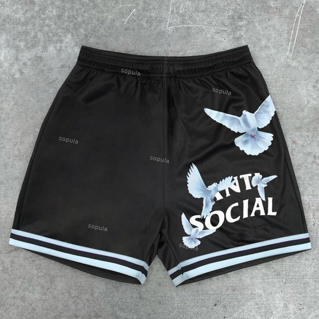Sopula Stylish Dove Pattern Casual Sports Shorts