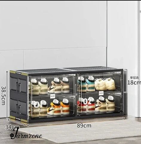 Household multi-layer shoe rack-transparent shoe box folding rack-entrance shoe storage cabinet