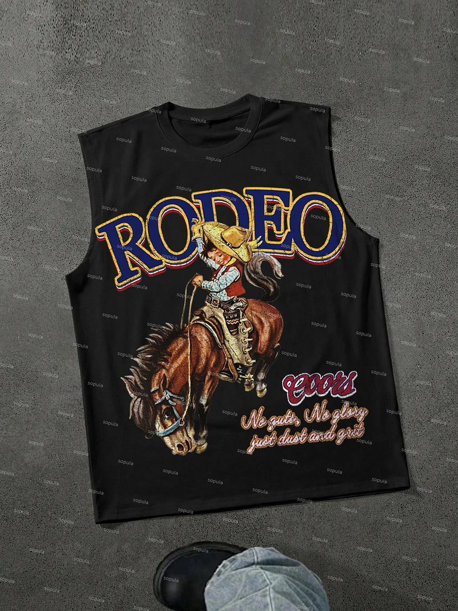 Rodeo Coors Cowboy Print Tank Top