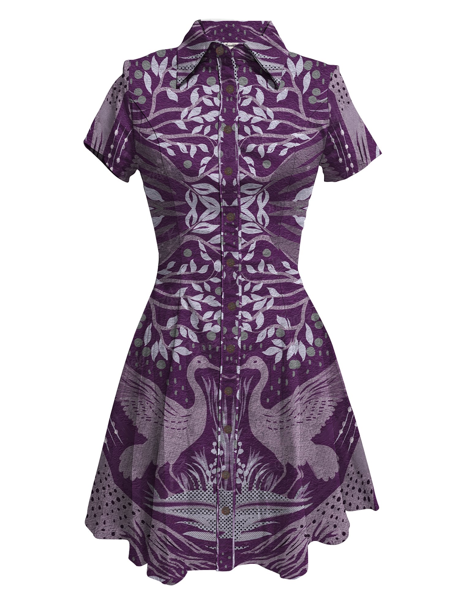 【Josie X Boozelele】Purple Swan Botanical Gardens- 100% Cotton Dress