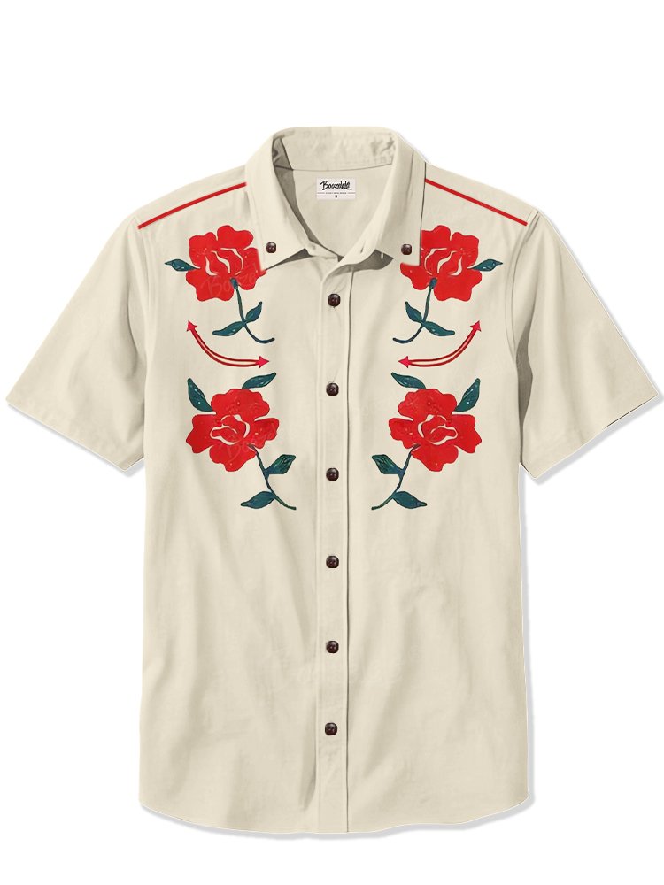 Classic Rose Cowboy - 100% Cotton Shirt