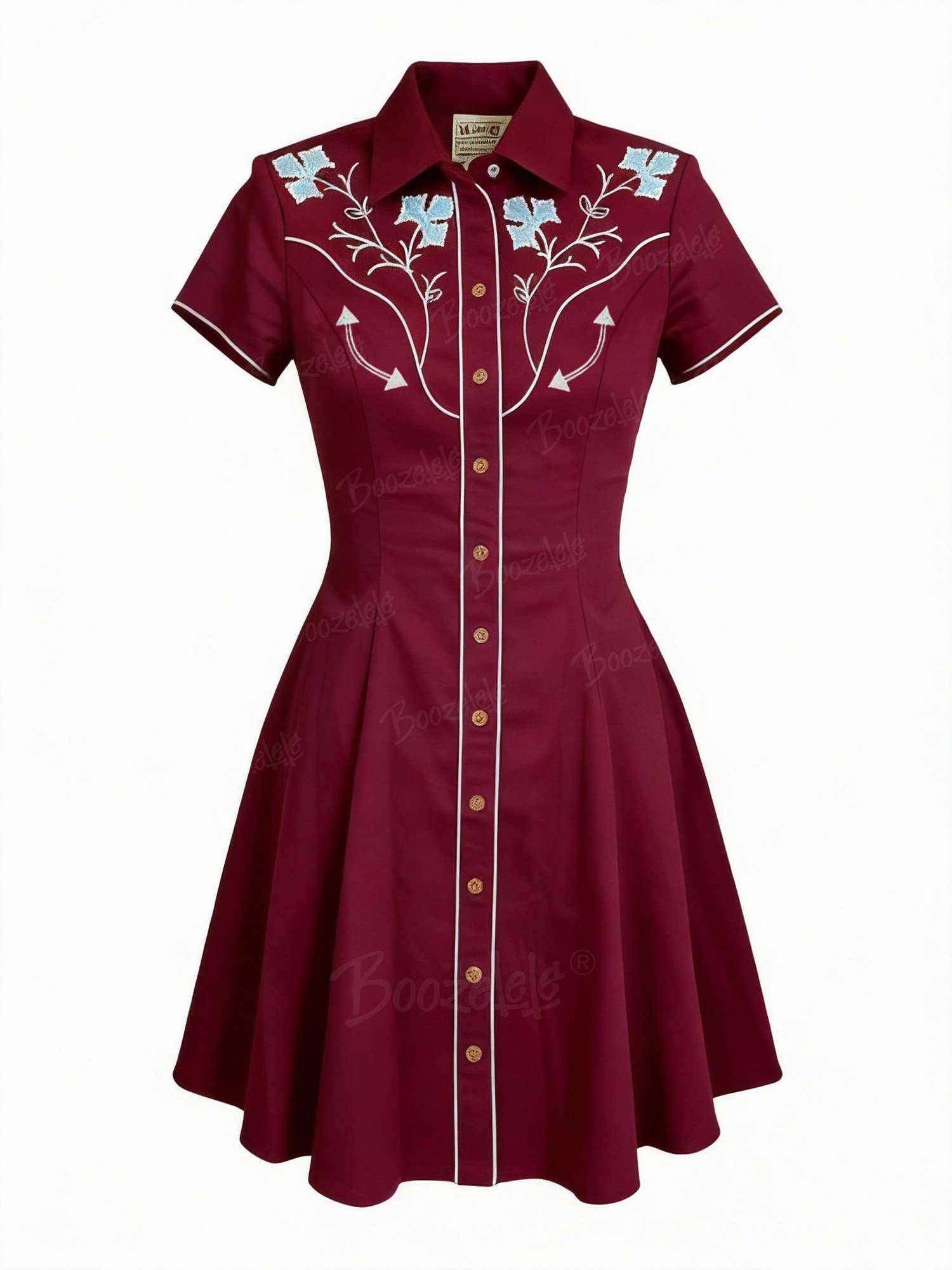 Western-Style Floral Print Pattern - 100% Cotton Dress