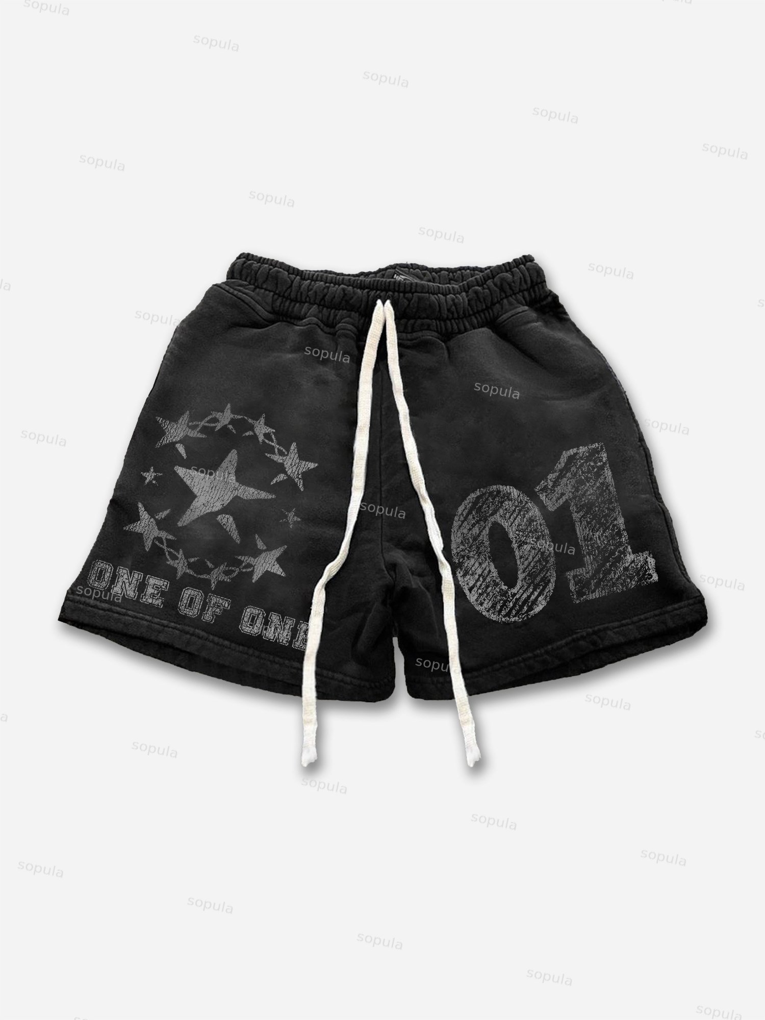 One Of One Star Graphic Print Drawstring Shorts
