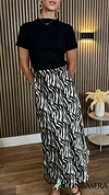 Melvina Zebra Print Midi Skirt