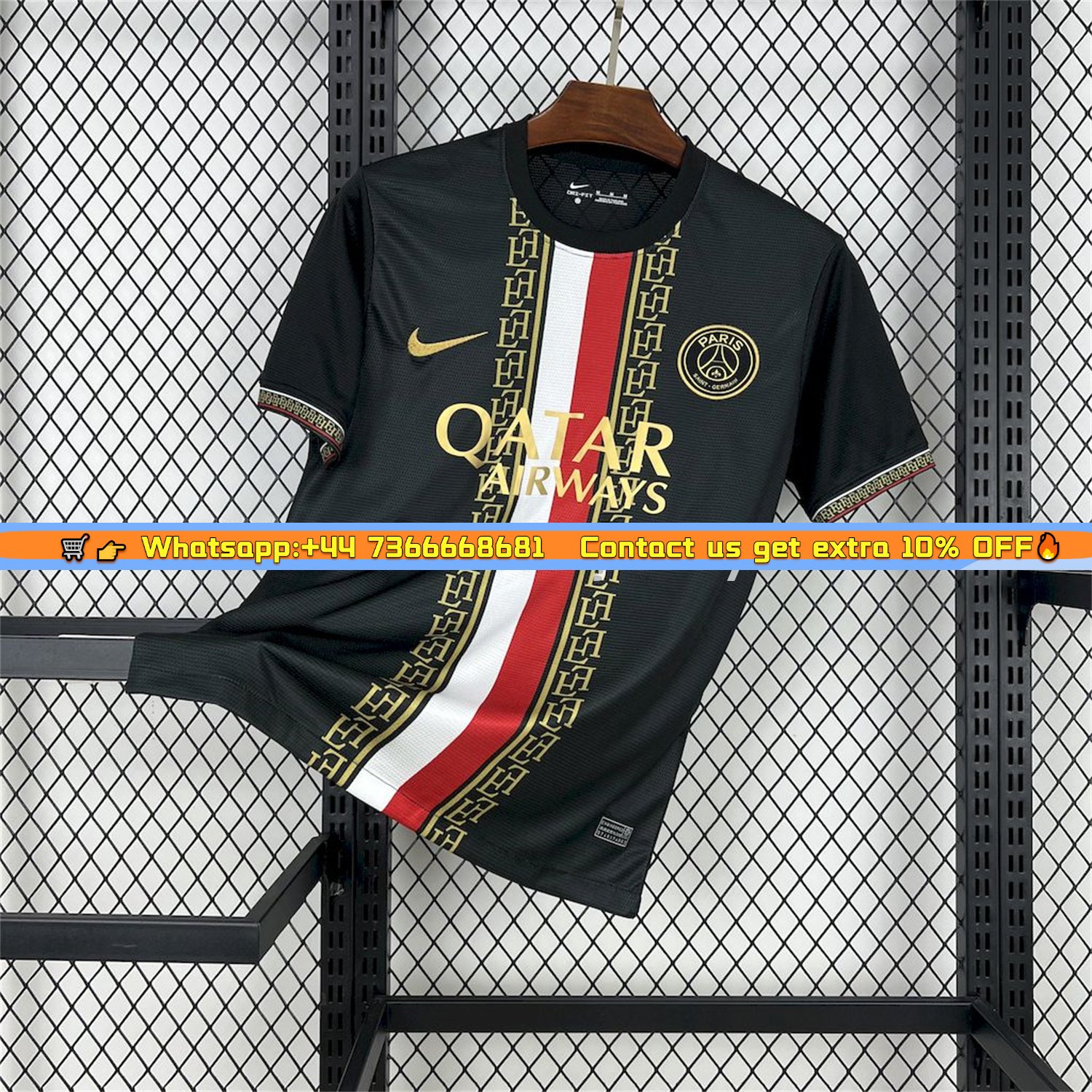Paris Saint-Germain PSG 25-26 Red White Stripes Black Jersey - Fans Version