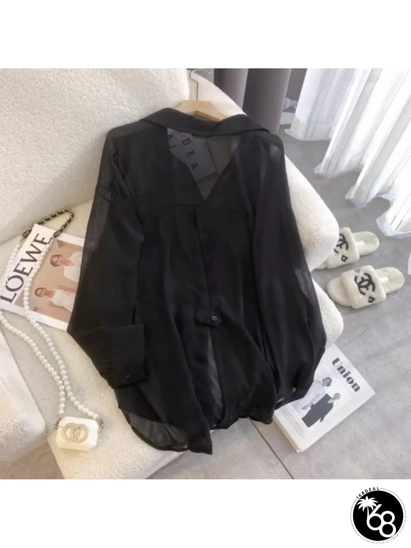 Mid-Length Shirt For Women Summer Thin Ice Silky Cardigan Blouse Outerwear Chiffon Womens | 168DEAL