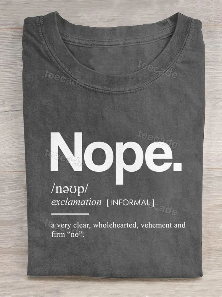 Teecade Teecade  Nope Art Print Casual T-shirt