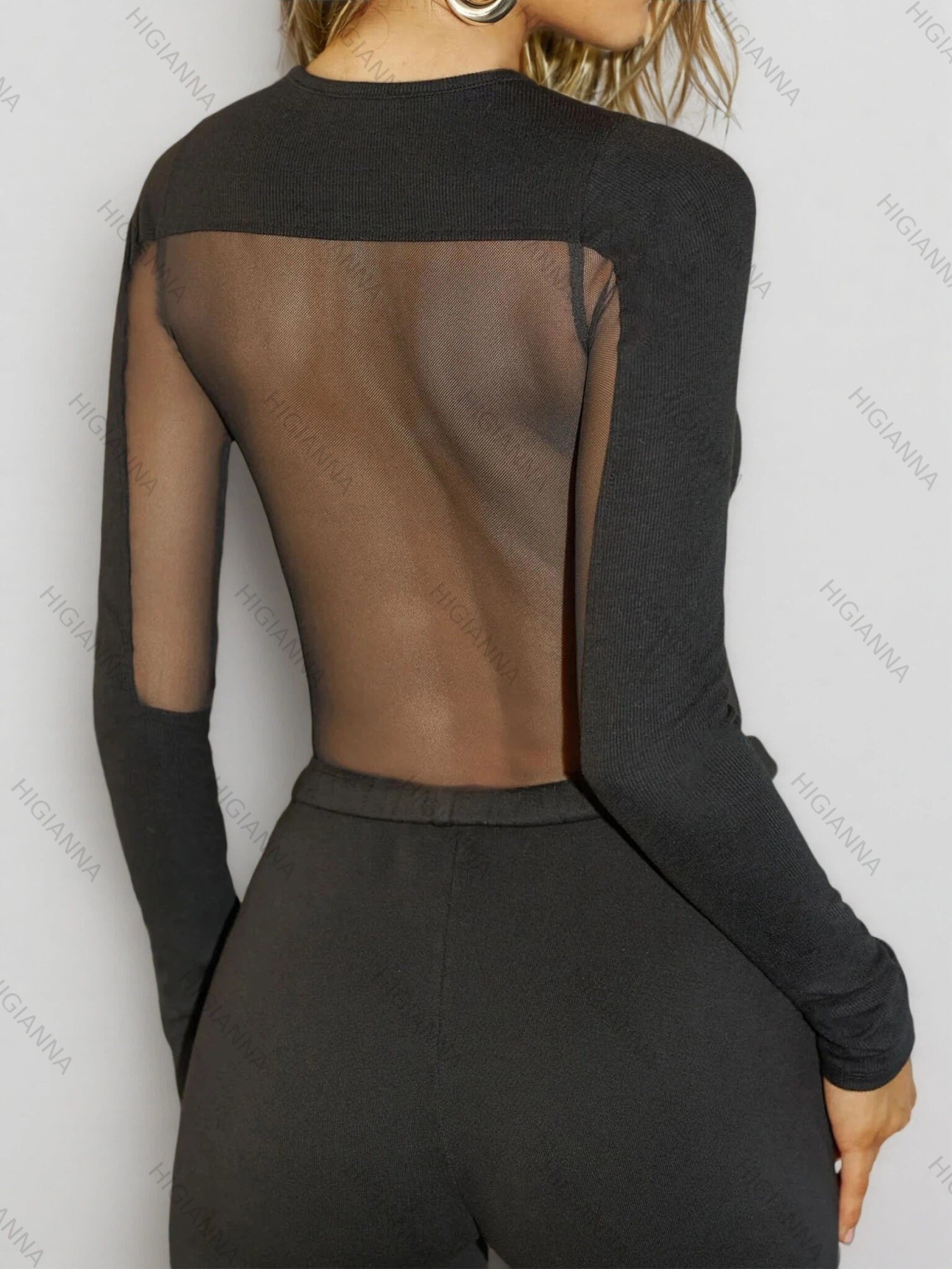 Mesh Panel Long Sleeve Top - HIGIANNA&reg;