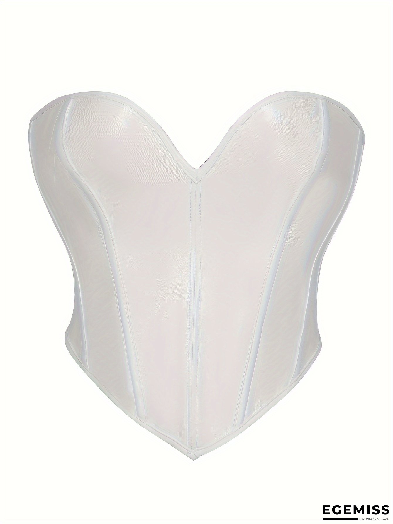 Women's Elegant PVC Corset Top with Matching Non- Fabric Waist Trainer - Adjustable Lacing Design for Abdominal, Solid Color Body Shaper for Parties & Gatherings, Waist Trainer Tummy Control, Formal Attire, Sleek Silhouette, Durable Construction | EGEMISS