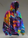 Abstract Color Clash Art Rendering Casual Printed Long Sleeve Shirt