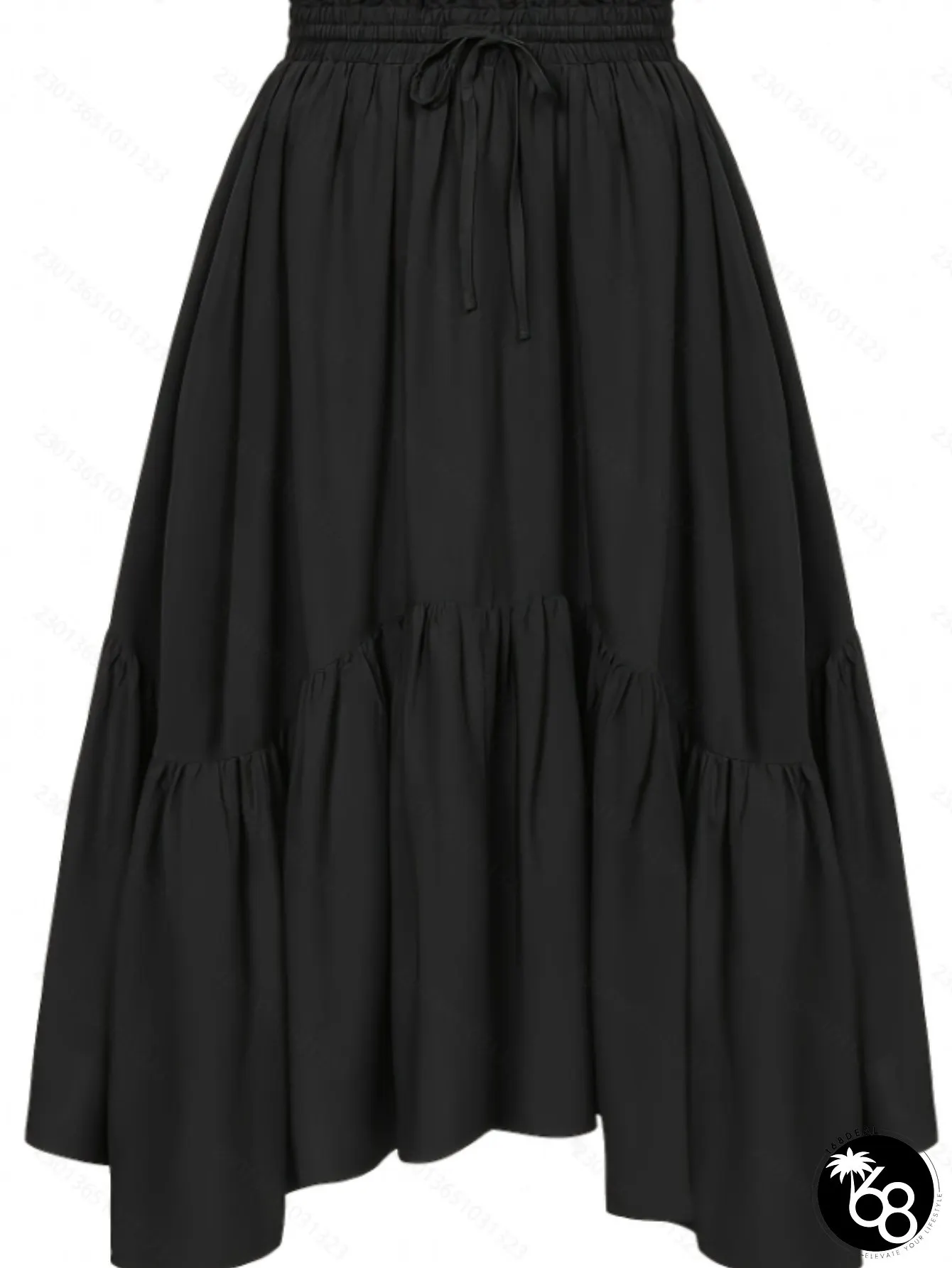 Womens Elegant Black Formal Casual Event Skirt Lightweight For Beach Vacations Parties | 168DEAL
