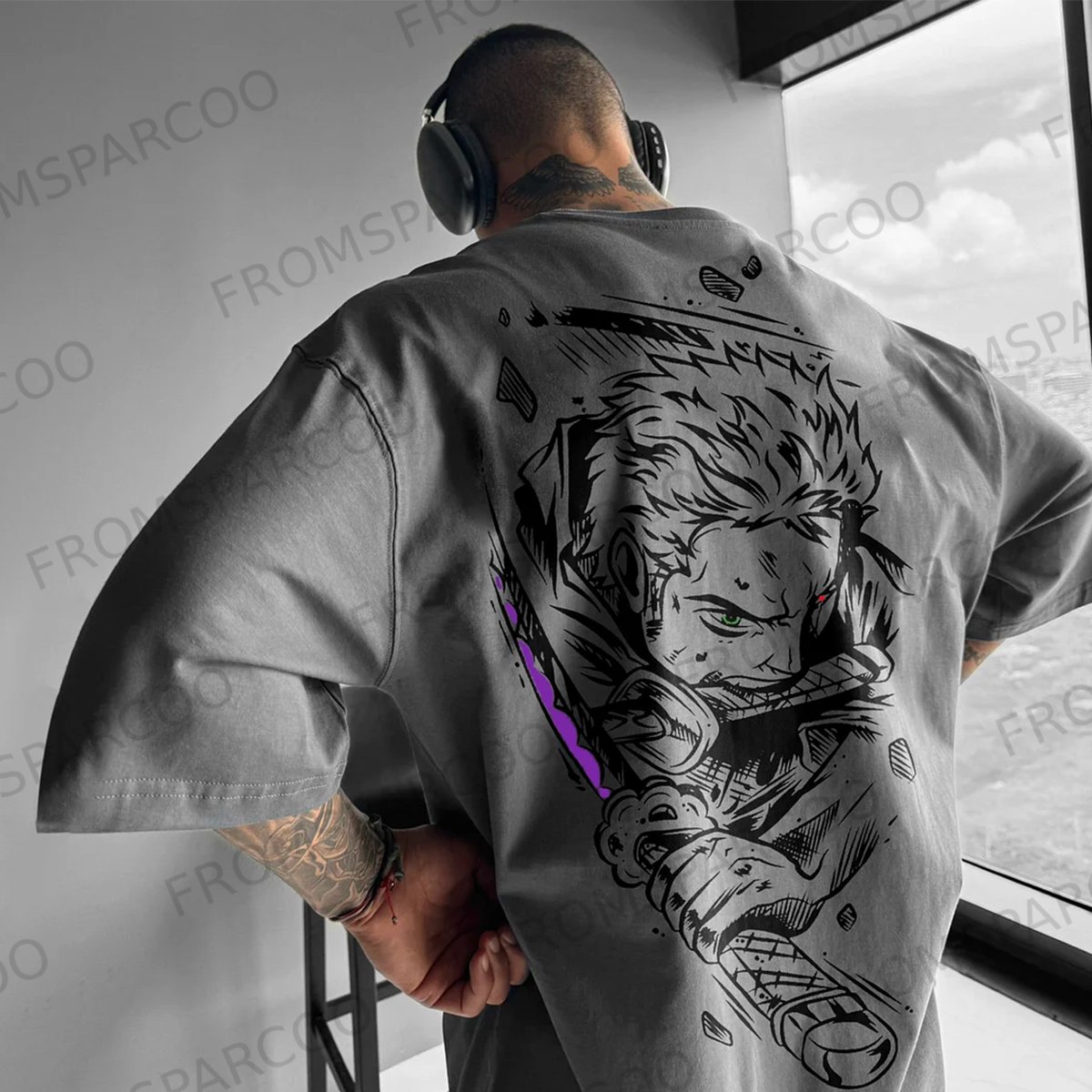 Unisex Casual Anime Print T-shirt Roronoa Zoro T-shirt