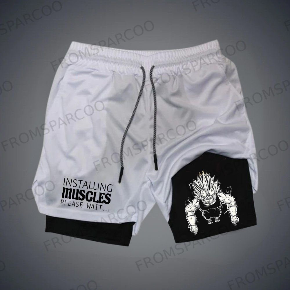 Men's Fitness Anime Vegeta Printed Gym Shorts
