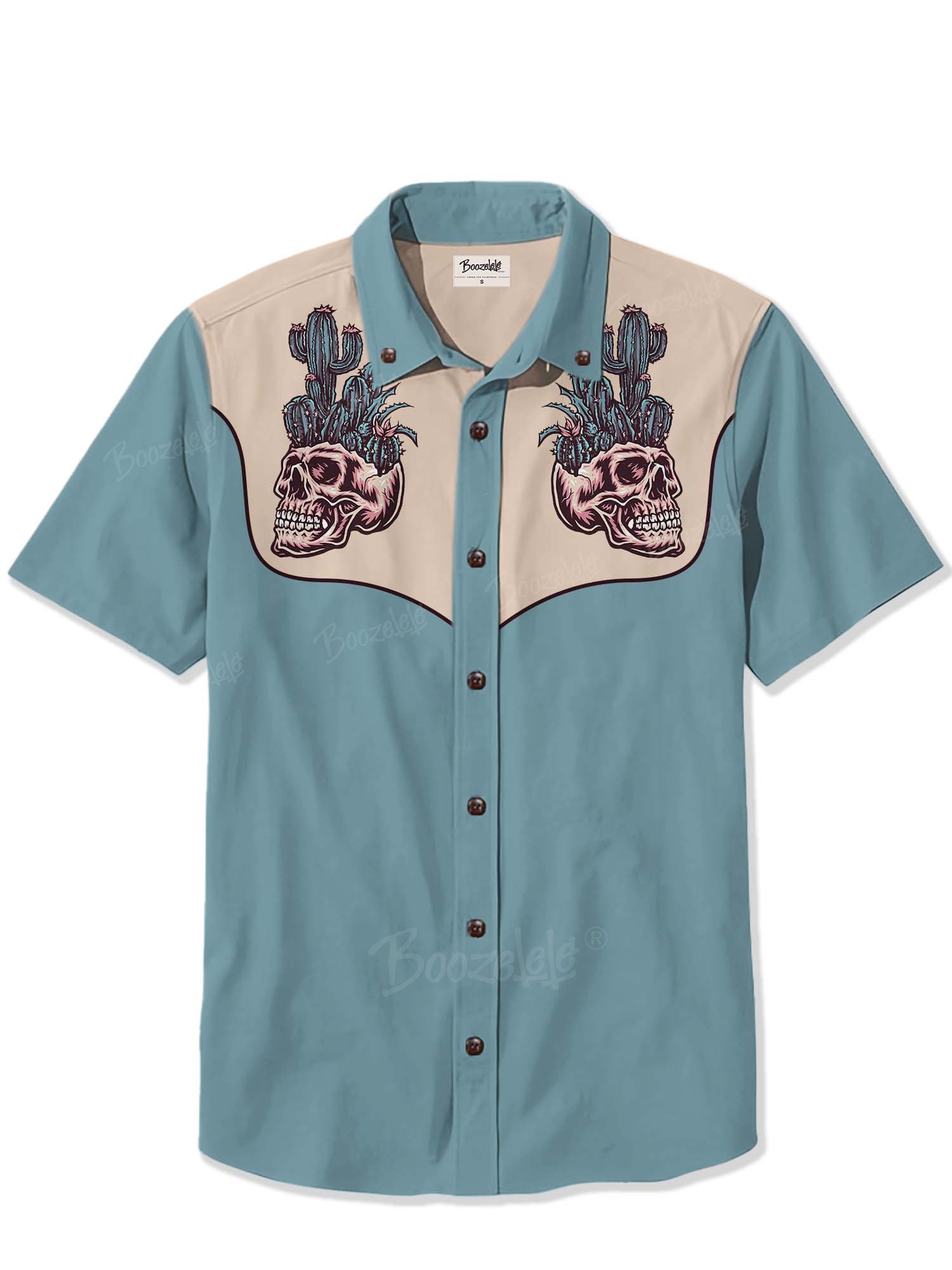 Western Cactus On Skull - 100% Cotton Shirt
