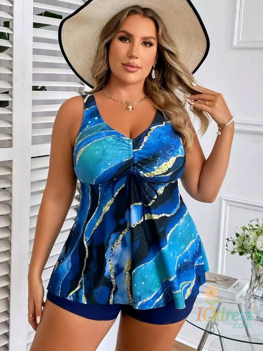 IO Dress Plus Size Swimwear Women Tankini 2025 Woman Swimsuits Two Piece Swimsuit Sexy Bikini Beachwear Big Size Bathing Suit Monokini