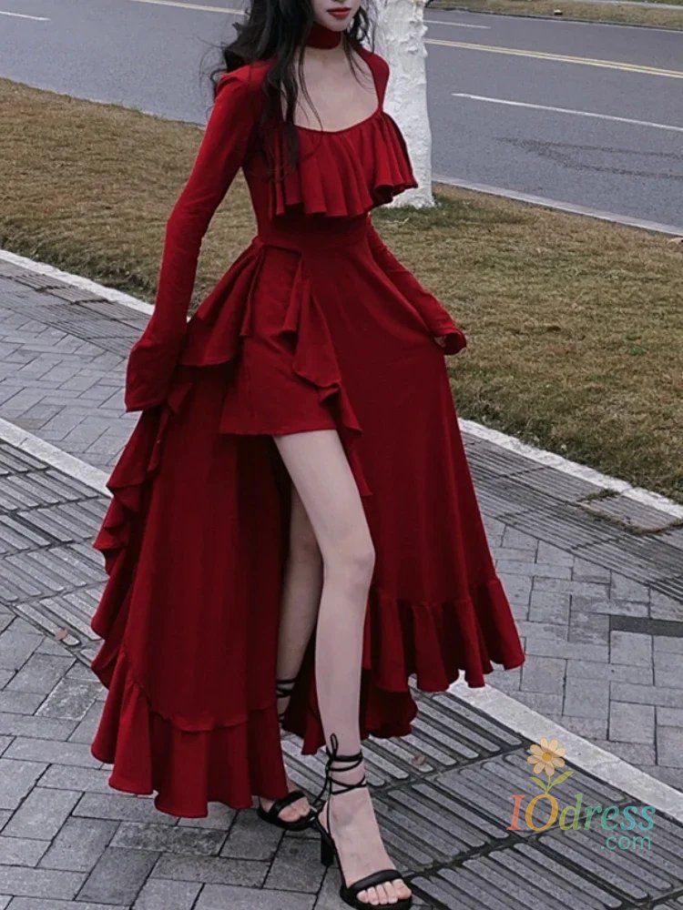 IO Dress 2025 Japanese Sweet Lolita Kawaii Dress Women Spring Printed Bow Fake Two Piece Dress Female Korea Style Design Party Clothing IO Dress