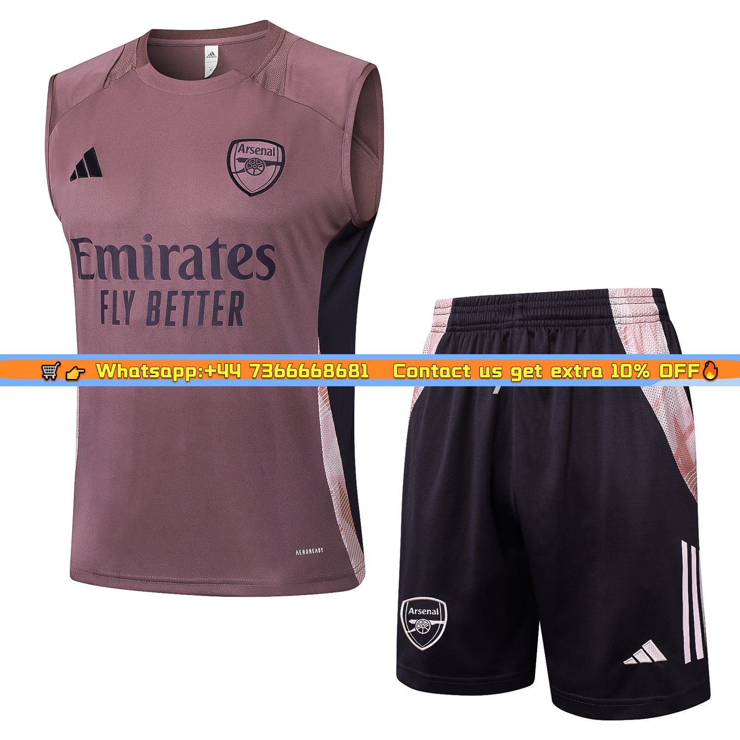 Arsenal 25-26 Vest Training Set - Purple Vest and Deep Purple Shorts